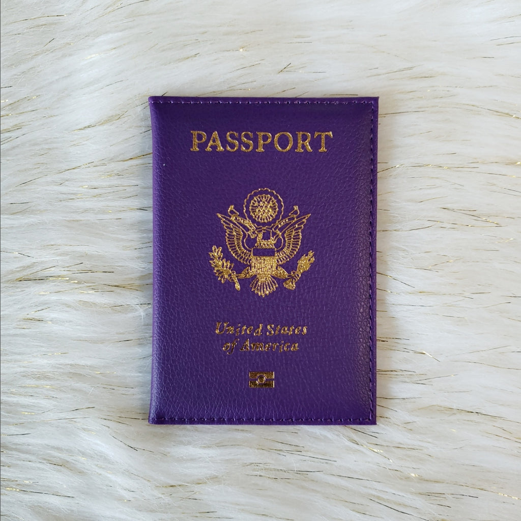 Purple USA Passport Cover