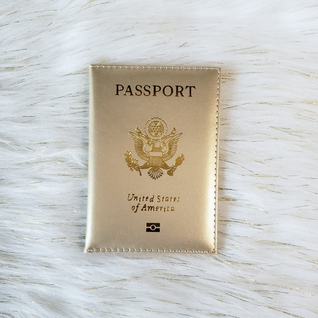 Gold USA Passport Cover
