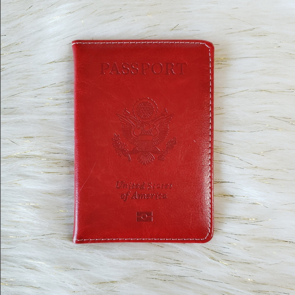 Red USA Passport Cover
