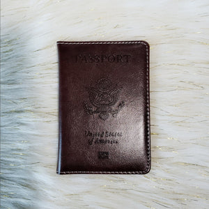 Brown USA Passport Cover