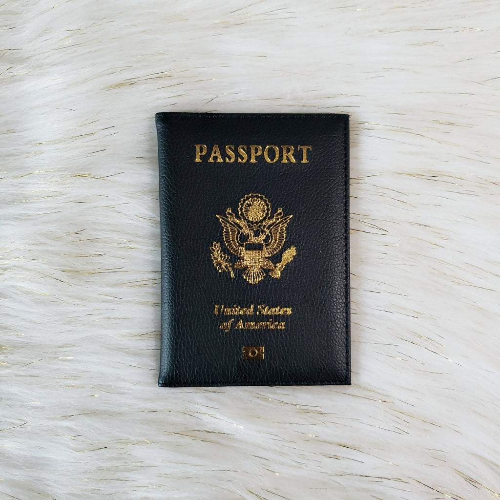 Black USA Passport Cover